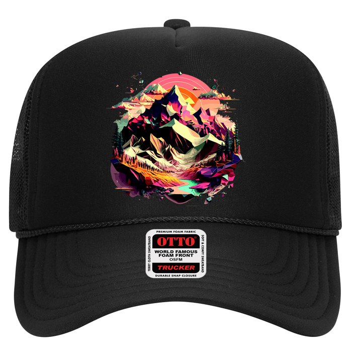 Abstract Swiss Mountains With Wild Nature Hat