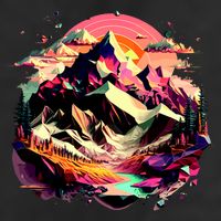 Abstract Swiss Mountains With Wild Nature Hat