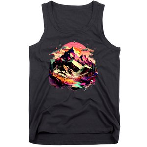 Abstract Swiss Mountains With Wild Nature Tank Top