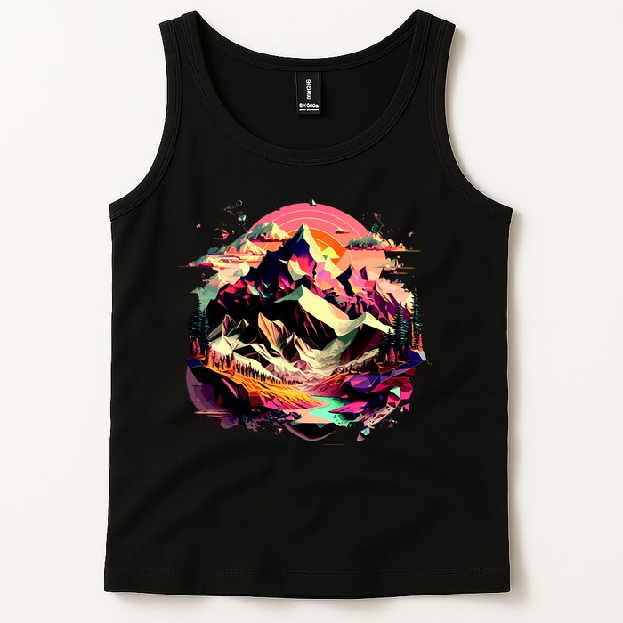 Abstract Swiss Mountains With Wild Nature Tank Top