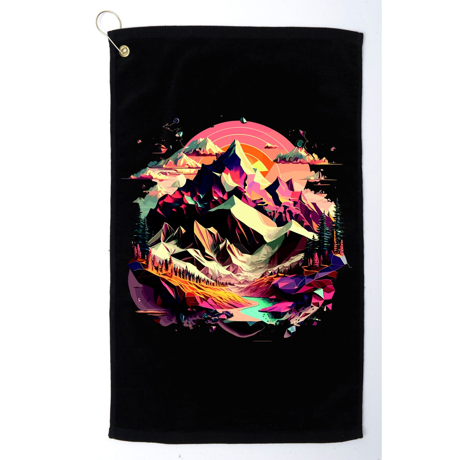 Abstract Swiss Mountains With Wild Nature Golf Towel