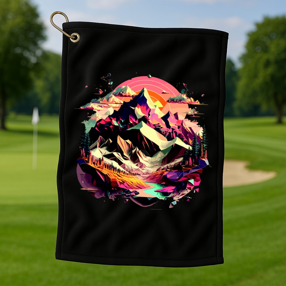 Abstract Swiss Mountains With Wild Nature Golf Towel