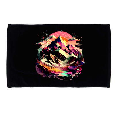 Abstract Swiss Mountains With Wild Nature Microfiber Hand Towel