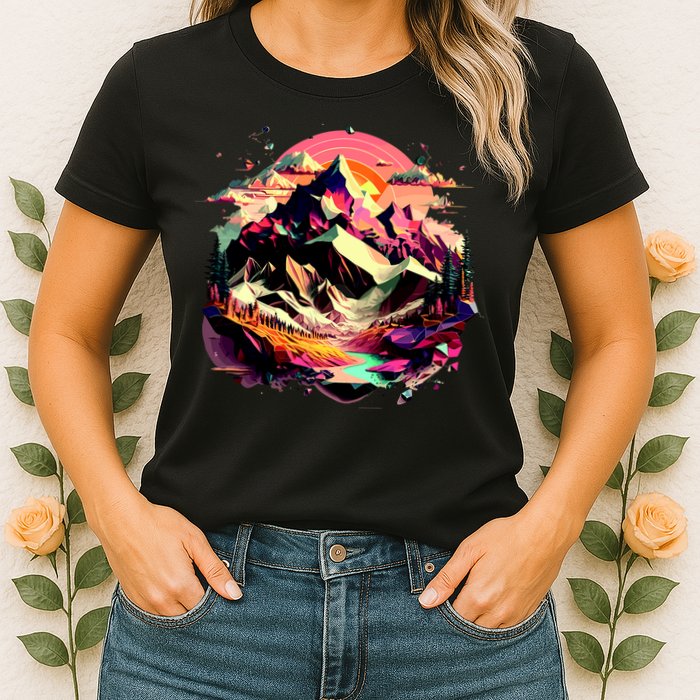 Abstract Swiss Mountains With Wild Nature Womens T-Shirt