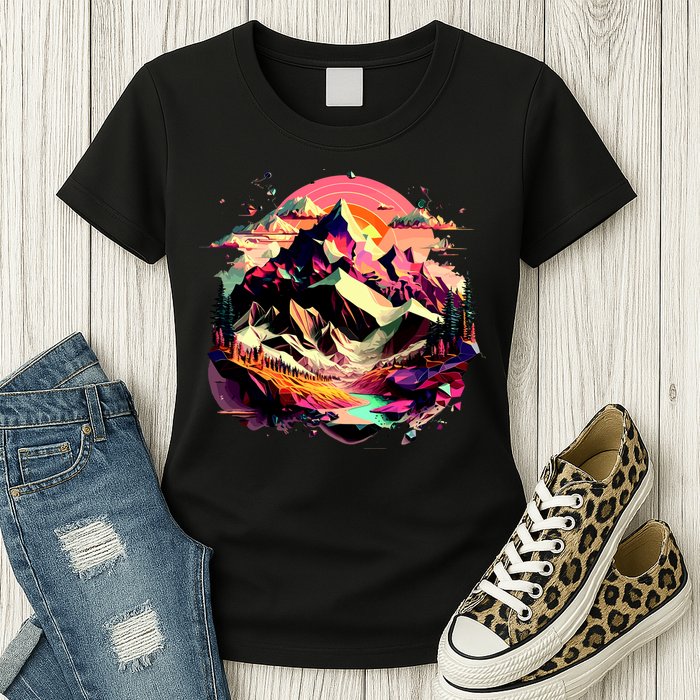 Abstract Swiss Mountains With Wild Nature Womens T-Shirt