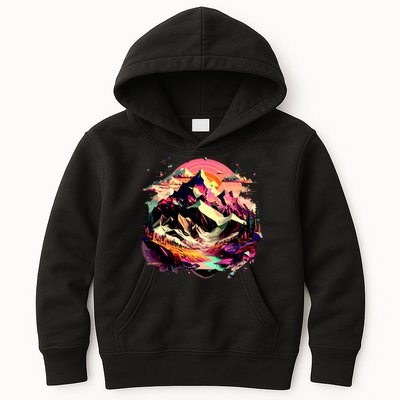 Abstract Swiss Mountains With Wild Nature Kids Hoodie