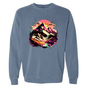 Abstract Swiss Mountains With Wild Nature Garment-Dyed Sweatshirt