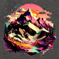 Abstract Swiss Mountains With Wild Nature Vector Backpack