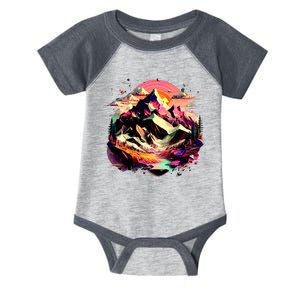 Abstract Swiss Mountains With Wild Nature Infant Baby Jersey Bodysuit