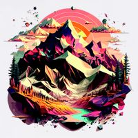 Abstract Swiss Mountains With Wild Nature Garment-Dyed Sweatshirt