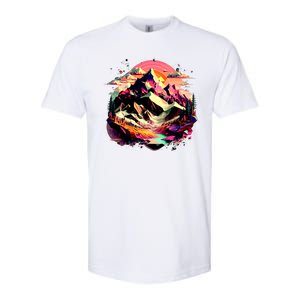 Abstract Swiss Mountains With Wild Nature Softstyle CVC T-Shirt