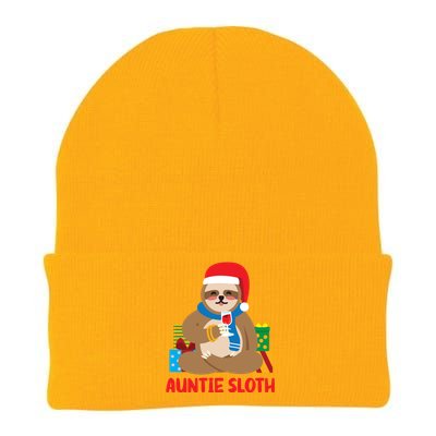 Auntie Sloth Matching Family Pajama Pj Christmas Gift Knit Cap Winter Beanie