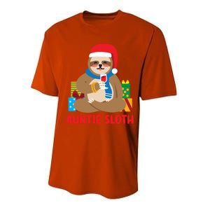 Auntie Sloth Matching Family Pajama Pj Christmas Gift Performance Sprint T-Shirt