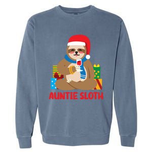 Auntie Sloth Matching Family Pajama Pj Christmas Gift Garment-Dyed Sweatshirt