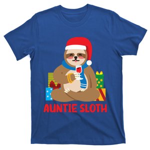 Auntie Sloth Matching Family Pajama Pj Christmas Gift T-Shirt