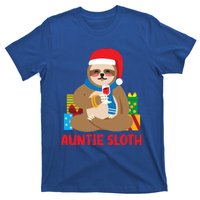 Auntie Sloth Matching Family Pajama Pj Christmas Gift T-Shirt