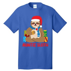 Auntie Sloth Matching Family Pajama Pj Christmas Gift Tall T-Shirt