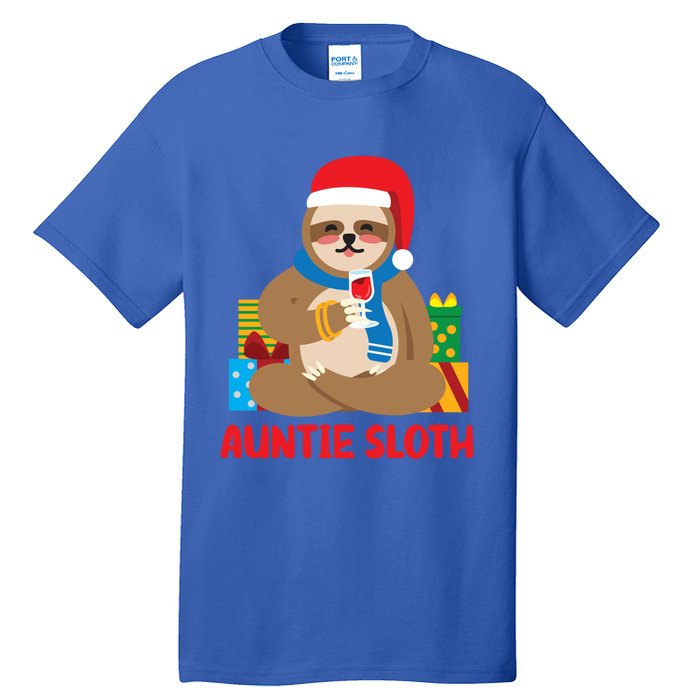 Auntie Sloth Matching Family Pajama Pj Christmas Gift Tall T-Shirt