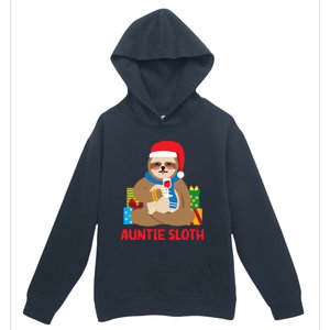 Auntie Sloth Matching Family Pajama Pj Christmas Gift Urban Pullover Hoodie