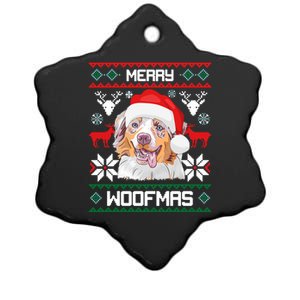 Australian Shepherd Merry Woofmas Dog Christmas Xmas Gift Ceramic Star Ornament