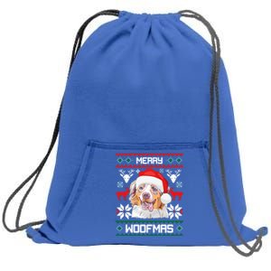 Australian Shepherd Merry Woofmas Dog Christmas Xmas Gift Sweatshirt Cinch Pack Bag