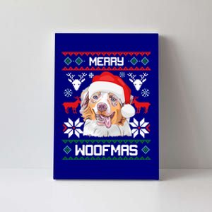 Australian Shepherd Merry Woofmas Dog Christmas Xmas Gift Canvas