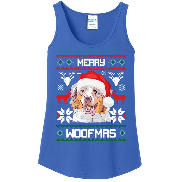 Australian Shepherd Merry Woofmas Christmas Gift Ladies Essential Tank