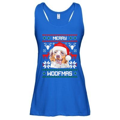 Australian Shepherd Merry Woofmas Christmas Gift Ladies Essential Flowy Tank