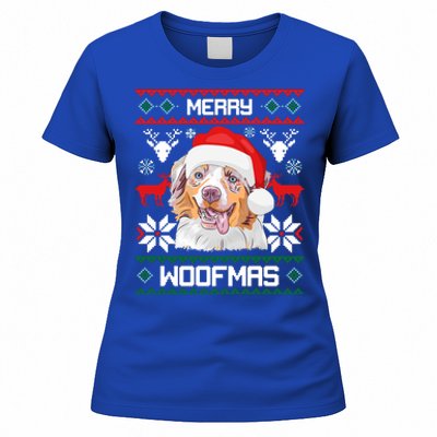 Australian Shepherd Merry Woofmas Christmas Gift Women's T-Shirt