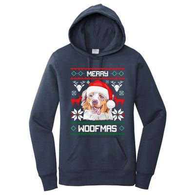 Australian Shepherd Merry Woofmas Christmas Gift Women's Pullover Hoodie