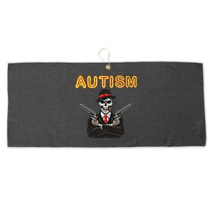 Autism Skeleton Meme Funny Design Great Gift Large Microfiber Waffle Golf Towel