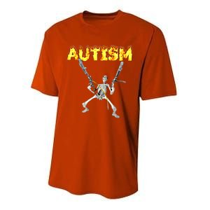 Autism Skeleton Meme Funny Gift Performance Sprint T-Shirt