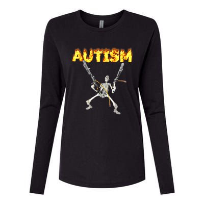 Autism Skeleton Meme Funny Gift Womens Cotton Relaxed Long Sleeve T-Shirt