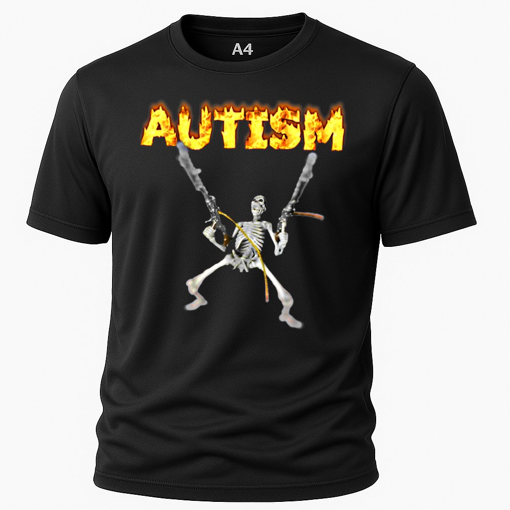 Autism Skeleton Meme Funny Gift Cooling Performance Crew T-Shirt