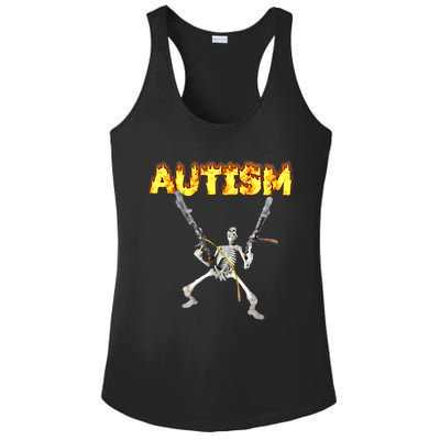 Autism Skeleton Meme Funny Gift Ladies PosiCharge Competitor Racerback Tank