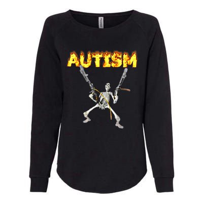 Autism Skeleton Meme Funny Gift Womens California Wash Sweatshirt