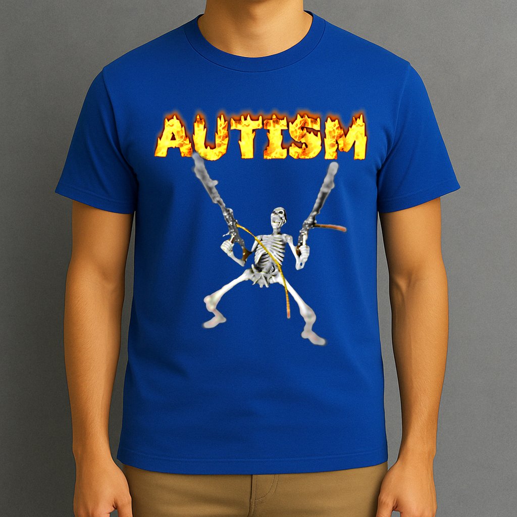 Autism Skeleton Meme Funny Gift T-Shirt