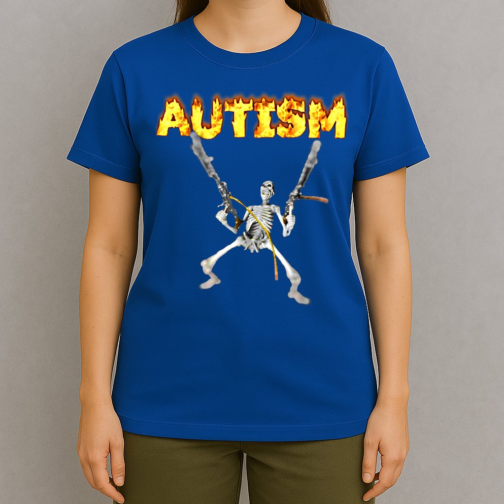 Autism Skeleton Meme Funny Gift T-Shirt