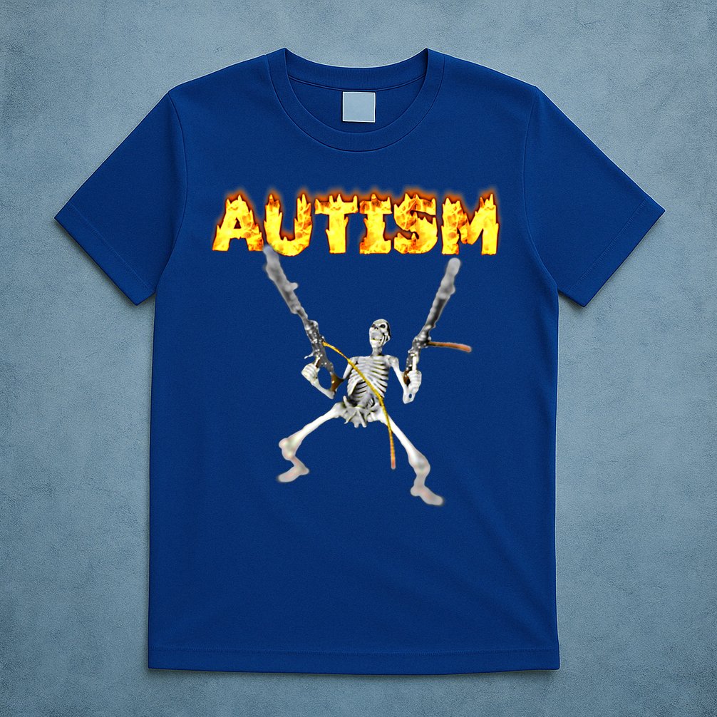 Autism Skeleton Meme Funny Gift T-Shirt