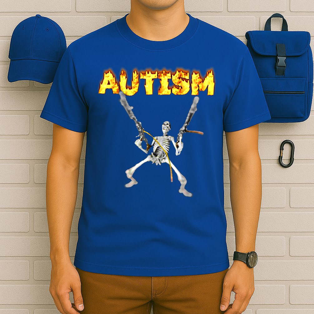 Autism Skeleton Meme Funny Gift T-Shirt