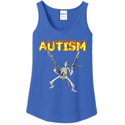 Autism Skeleton Meme Funny Gift Ladies Essential Tank