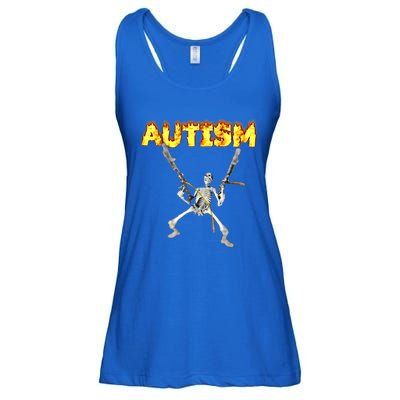 Autism Skeleton Meme Funny Gift Ladies Essential Flowy Tank