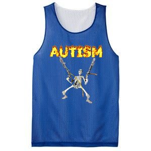 Autism Skeleton Meme Funny Gift Mesh Reversible Basketball Jersey Tank