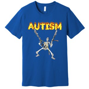 Autism Skeleton Meme Funny Gift Premium T-Shirt