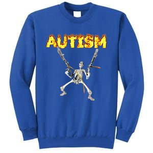 Autism Skeleton Meme Funny Gift Tall Sweatshirt