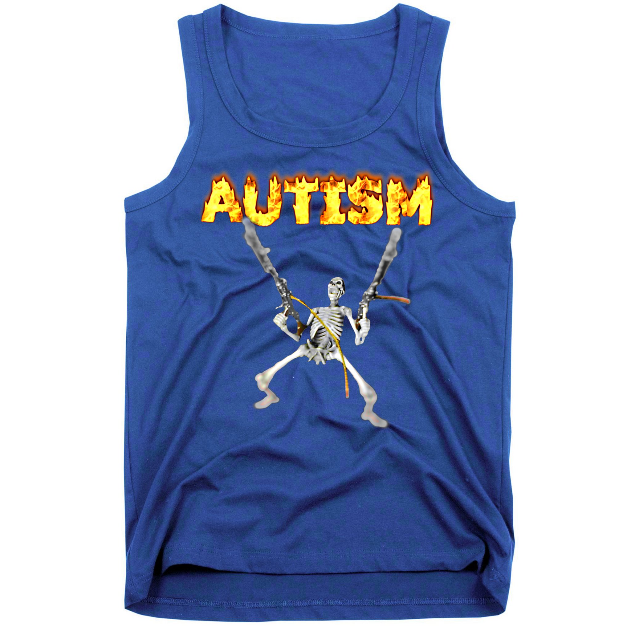 Autism Skeleton Meme Funny Gift Tank Top