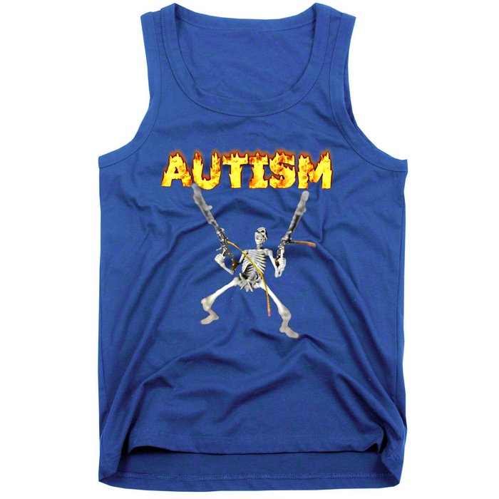 Autism Skeleton Meme Funny Gift Tank Top