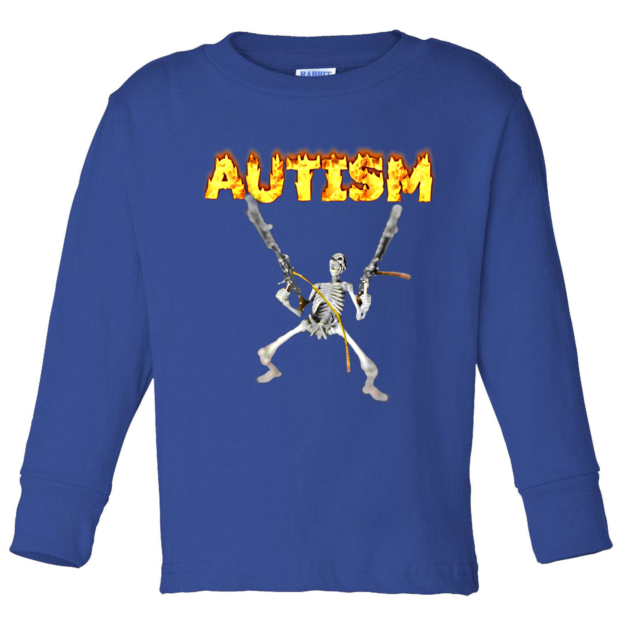 Autism Skeleton Meme Funny Gift Toddler Long Sleeve Shirt