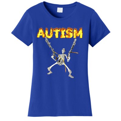 Autism Skeleton Meme Funny Gift Women's T-Shirt