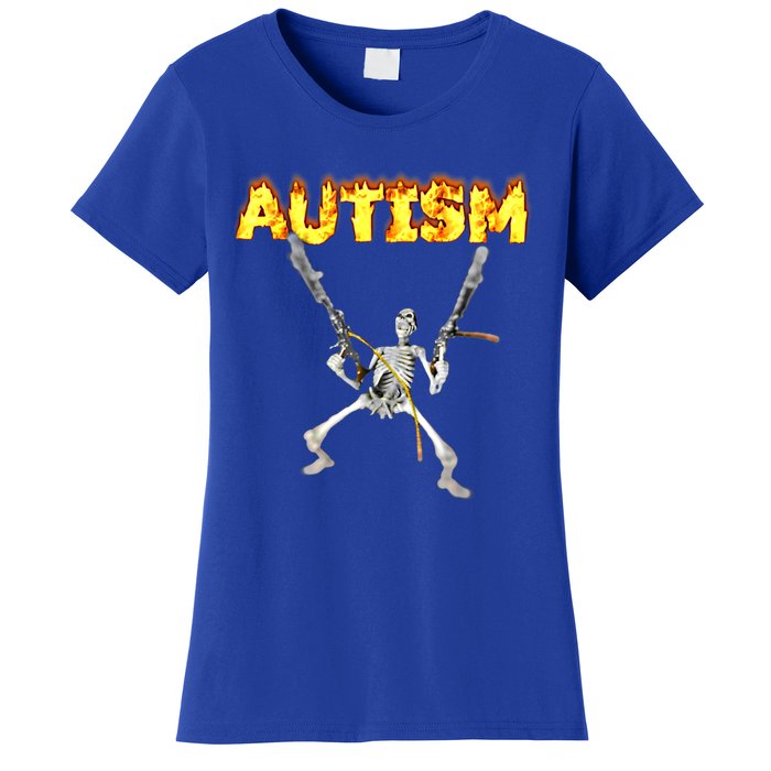 Autism Skeleton Meme Funny Gift Women's T-Shirt